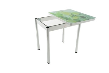 Кухонный раскладной стол Бари дерево №8 (стекло белое/белый) в Ревде - предосмотр 2