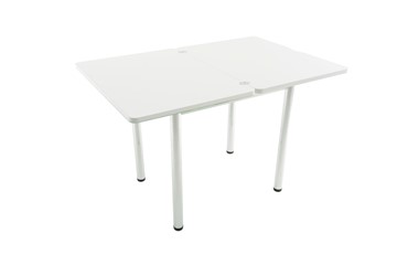 Кухонный раскладной стол Бари дерево №8 (стекло белое/белый) в Первоуральске - предосмотр 3