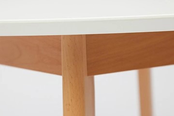 Кухонный стол раскладной BOSCO (Боско) бук/мдф 120+30x80x75 Белый/Натуральный Бук арт.11257 в Первоуральске - предосмотр 4