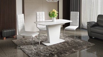 Кухонный стол раздвижной Честер тип 2, цвет Белый/Стекло белый глянец в Кушве - предосмотр 2