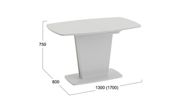 Кухонный стол раздвижной Честер тип 2, цвет Белый/Стекло белый глянец в Кушве - предосмотр 3