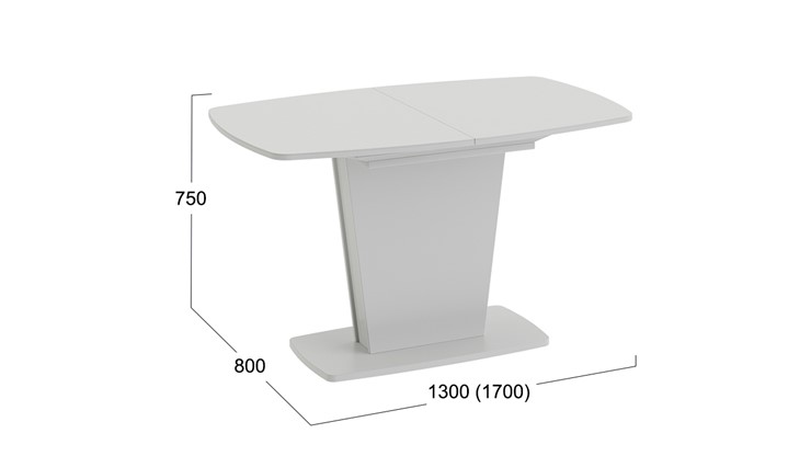 Кухонный стол раздвижной Честер тип 2, цвет Белый/Стекло белый глянец в Артемовском - изображение 3