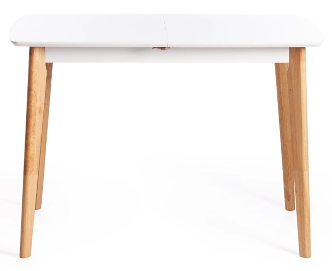 Обеденный раздвижной стол Claire, дерево гевея/МДФ, 110+30x75x75 Белый/натуральный арт.15111 в Кушве - изображение 1