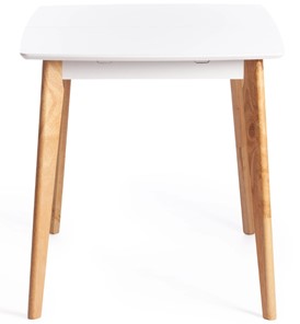Обеденный раздвижной стол Claire, дерево гевея/МДФ, 110+30x75x75 Белый/натуральный арт.15111 в Полевском - предосмотр 2