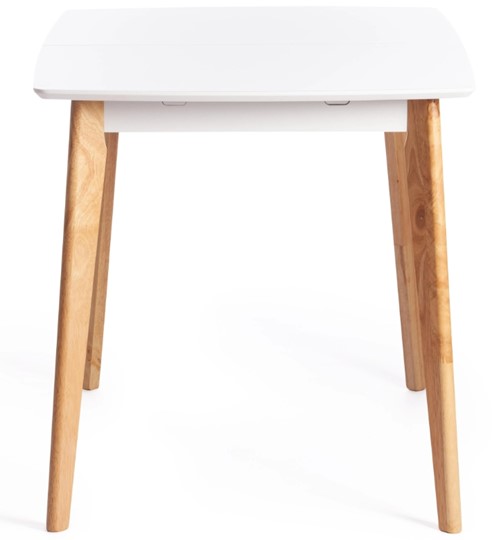 Обеденный раздвижной стол Claire, дерево гевея/МДФ, 110+30x75x75 Белый/натуральный арт.15111 в Полевском - изображение 2