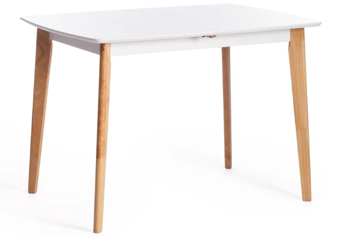 Обеденный раздвижной стол Claire, дерево гевея/МДФ, 110+30x75x75 Белый/натуральный арт.15111 в Асбесте - изображение 3