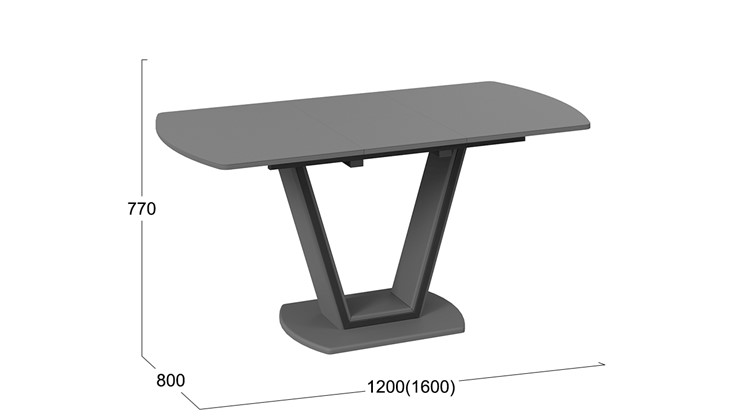 Стол раздвижной Дели Тип 2 (Серый софт, Стекло матовое серое) в Новоуральске - изображение 2