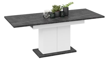 Кухонный стол раздвижной Детройт тип 1 (Белый/Ателье темный) в Первоуральске - предосмотр 1