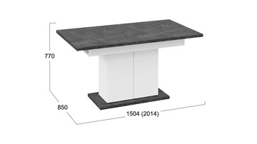 Кухонный стол раздвижной Детройт тип 1 (Белый/Ателье темный) в Кушве - предосмотр 7