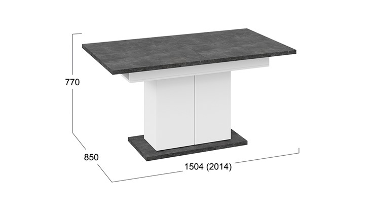 Кухонный стол раздвижной Детройт тип 1 (Белый/Ателье темный) в Кушве - изображение 7