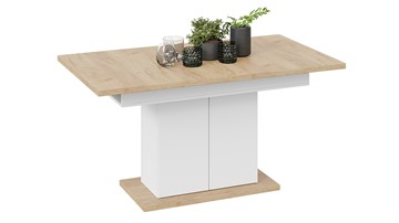 Кухонный раскладной стол Детройт тип 1 (Белый/Дуб Крафт золотой) в Ирбите