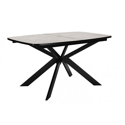 Кухонный раздвижной стол Dikline B140 Хромикс белый/опоры черные в Первоуральске - изображение