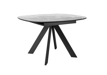Кухонный стол раскладной DikLine BK100 Керамика Серый мрамор/подстолье черное/опоры черные в Екатеринбурге