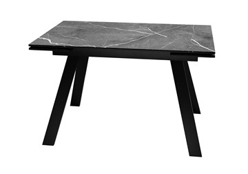 Стол обеденный раздвижной DikLine DKL140 Керамика Черный мрамор/опоры черные (2 уп.) в Кушве