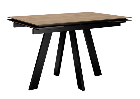 Обеденный раздвижной стол DikLine DM120 Дуб галифакс / опоры черные в Ревде - изображение