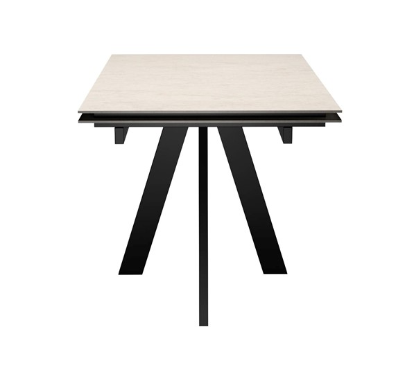 Кухонный раскладной стол DikLine DM120 Хромикс белый / опоры черные в Первоуральске - изображение 2