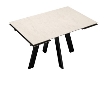 Кухонный раскладной стол DikLine DM120 Хромикс белый / опоры черные в Первоуральске - предосмотр 3