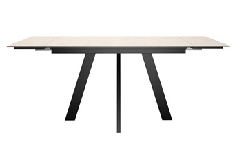 Кухонный раскладной стол DikLine DM120 Хромикс белый / опоры черные в Полевском - предосмотр 4