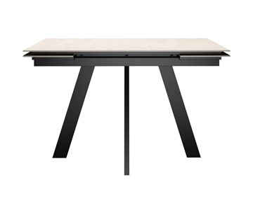 Кухонный раскладной стол DikLine DM120 Хромикс белый / опоры черные в Первоуральске - предосмотр 1