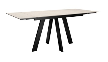 Кухонный раскладной стол DikLine DM120 Хромикс белый / опоры черные в Полевском - предосмотр 5