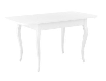 Кухонный раздвижной стол Dikline M110 Белый/стекло белое сатин/ножки MC белые в Полевском - предосмотр 3