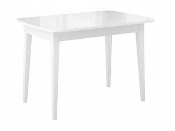 Раздвижной стол Dikline M110 Белый/стекло белое глянец/ножки MM белые в Первоуральске
