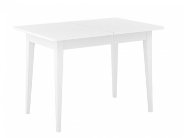 Кухонный раскладной стол Dikline M110 Белый/стекло белое сатин/ножки MM белые в Полевском