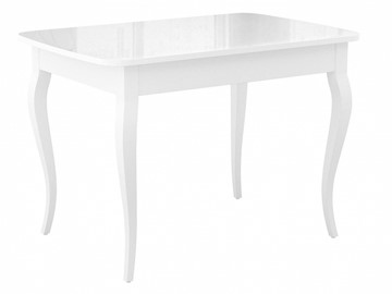 Кухонный раскладной стол Dikline M120 Белый/стекло белое глянец/ножки MC белые в Полевском