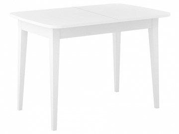 Кухонный раскладной стол Dikline M120 Белый/стекло белое сатин/ножки MM белые в Красноуфимске - предосмотр