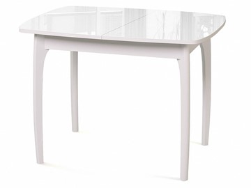 Кухонный стол раздвижной Dikline M15 Белый/стекло белое в Ревде