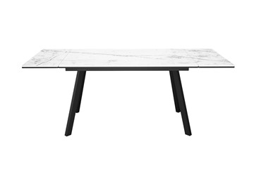 Кухонный раскладной стол DikLine SKA125 Керамика Белый мрамор/подстолье черное/опоры черные (2 уп.) в Ревде - предосмотр 1