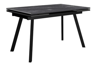 Кухонный раздвижной стол DikLine SKA125 Керамика Серый мрамор/подстолье черное/опоры черные (2 уп.) в Ревде