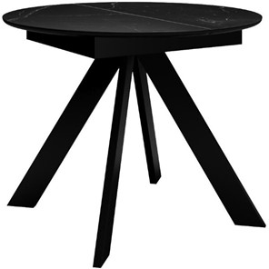 Кухонный стол раскладной DikLine SKC100 D1000 Керамика Черный мрамор / опоры черные в Екатеринбурге