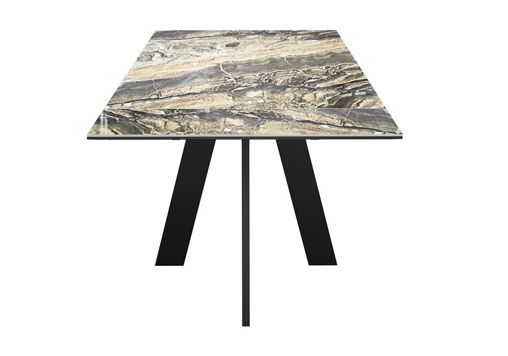 Обеденный раздвижной стол DikLine SKM120 Керамика Amadeus/подстолье черное/опоры черные в Первоуральске - изображение 1