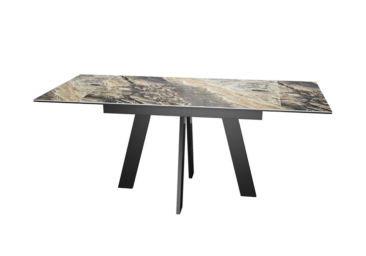 Обеденный раздвижной стол DikLine SKM120 Керамика Amadeus/подстолье черное/опоры черные в Первоуральске - изображение 2