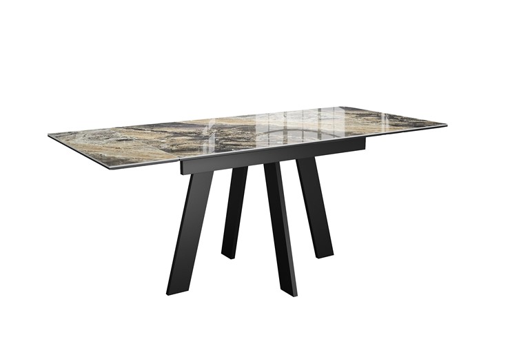Обеденный раздвижной стол DikLine SKM120 Керамика Amadeus/подстолье черное/опоры черные в Первоуральске - изображение 3