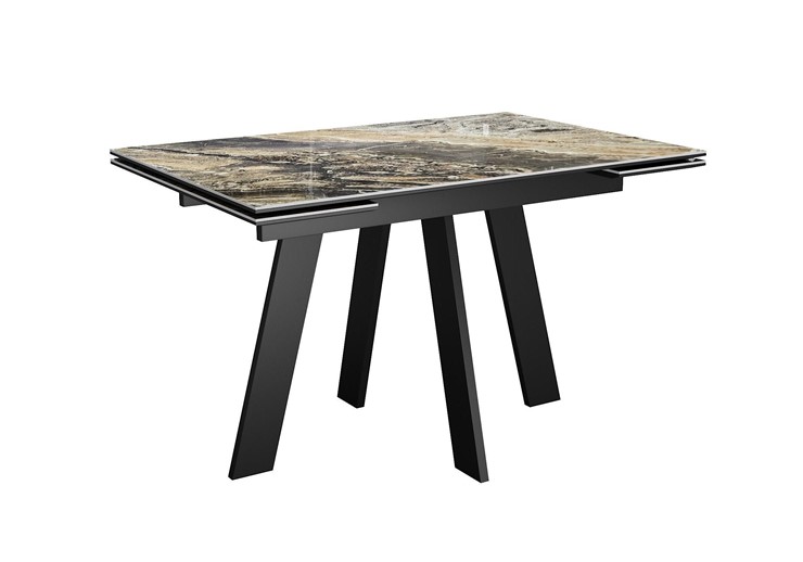 Обеденный раздвижной стол DikLine SKM120 Керамика Amadeus/подстолье черное/опоры черные в Первоуральске - изображение 4