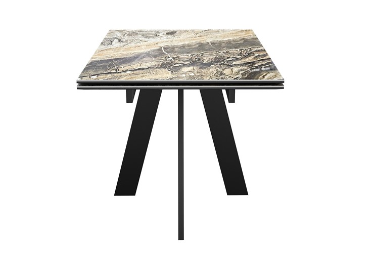 Обеденный раздвижной стол DikLine SKM120 Керамика Amadeus/подстолье черное/опоры черные в Первоуральске - изображение 5