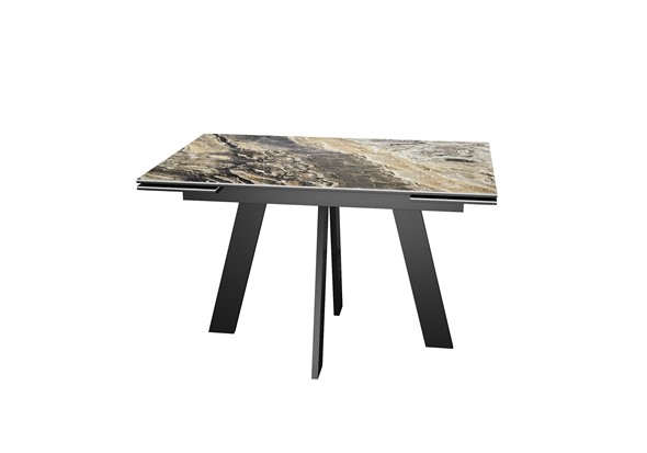 Обеденный раздвижной стол DikLine SKM120 Керамика Amadeus/подстолье черное/опоры черные в Первоуральске - изображение