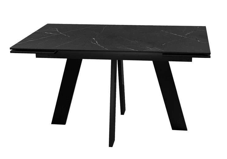Кухонный стол раскладной DikLine SKM140 Керамика Черный мрамор/подстолье черное/опоры черные (2 уп.) в Нижнем Тагиле - изображение 5