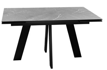 Раскладной стол DikLine SKM140 Керамика серый мрамор/подстолье черное/опоры черные (2 уп.) в Кушве