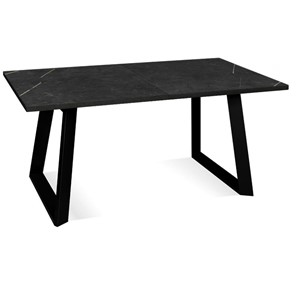 Кухонный стол раскладной Dikline ZLS140 Мрамор черный/ножки черные в Каменске-Уральском