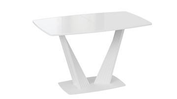 Раздвижной стол Фабио тип 1 (Белый матовый, Стекло глянцевое белое) в Ревде - предосмотр 2