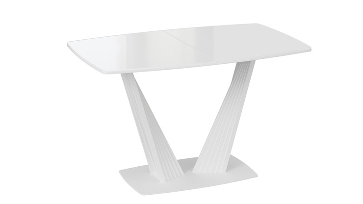 Раздвижной стол Фабио тип 1 (Белый матовый, Стекло глянцевое белое) в Первоуральске - изображение 2