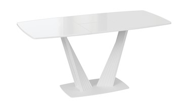 Раздвижной стол Фабио тип 1 (Белый матовый, Стекло глянцевое белое) в Каменске-Уральском - предосмотр 3
