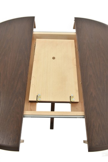 Кухонный стол раздвижной Фабрицио-1 исп. Круг 820, Тон 9 (Морилка/Эмаль) в Полевском - изображение 6