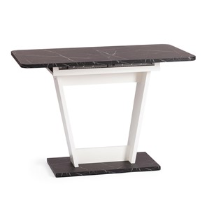 Раскладной стол FOX, ЛДСП, 68.6x110-145x75 см, Мрамор черный/Белый, арт.21177 в Новоуральске
