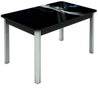 Кухонный раздвижной стол Гамбург исп. 1, ноги метал. крашеные №23 (Exclusive h112/черный) в Каменске-Уральском