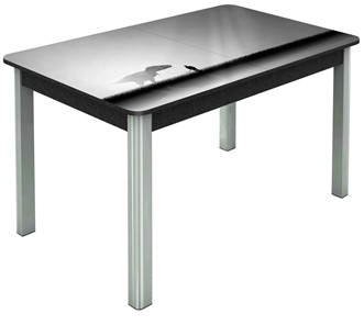 Обеденный раздвижной стол Гамбург исп. 1, ноги метал. крашеные №23 (Exclusive h192/черный) в Каменске-Уральском