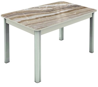 Кухонный раздвижной стол Гамбург исп. 2, ноги метал. крашеные №23 (Exclusive h041/белый) в Каменске-Уральском